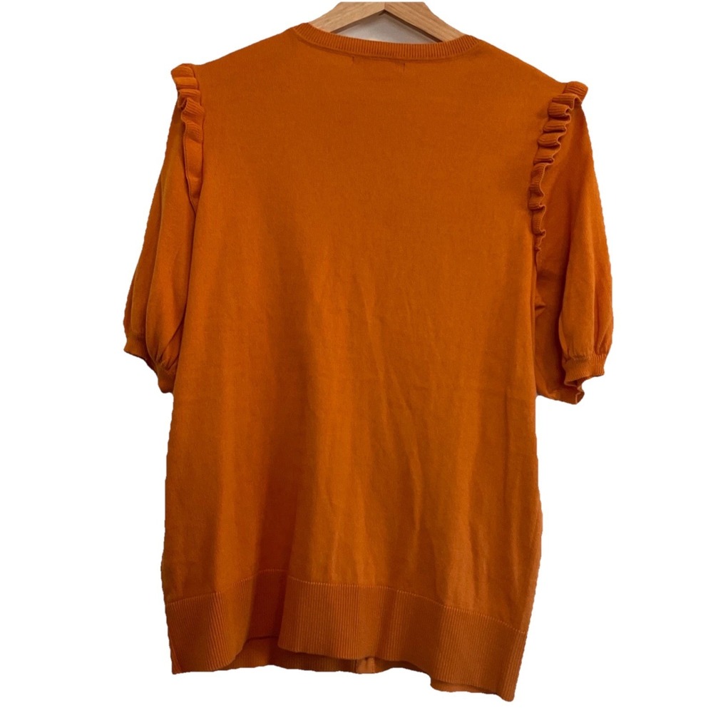 Boden Orange Ruffle-Shoulder Button Cardigan - image 3